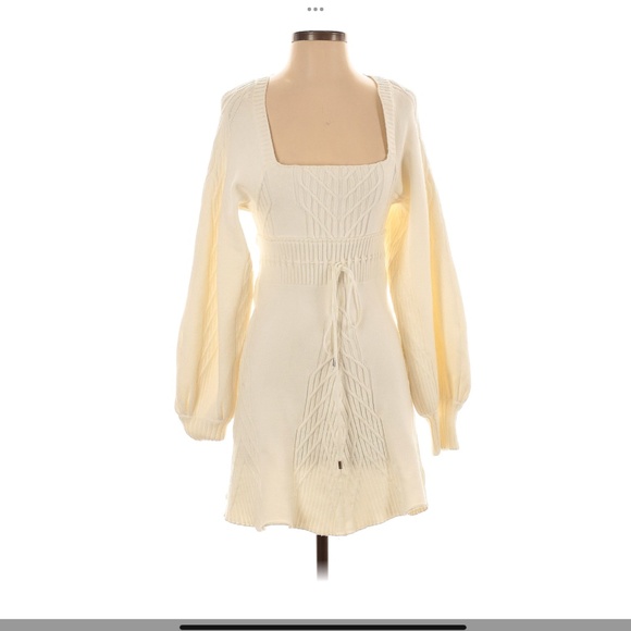 Free People Mini Dress Cream, Small NWT - Picture 1 of 2